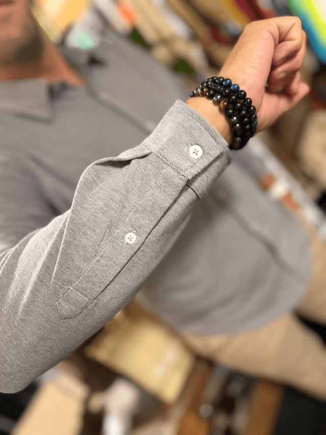 Overhemd jersey grijs stretch