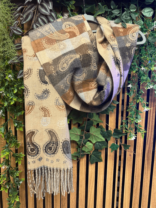 Sjaal Debby print taupe